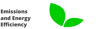 Logo representing emissions and energy efficiency, featuring a stylized design that symbolizes sustainability and innovation.